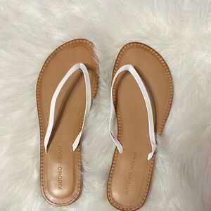 ANTONIO MELANI White and Tan Sandals NEW